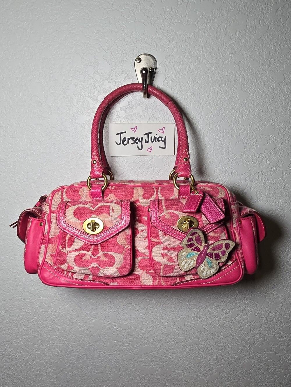COACH Limited Edition Signature C Chenille Python Legacy Gallery Satchel 2005